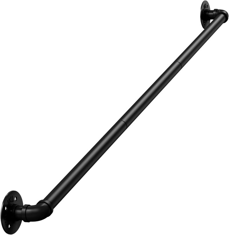 DAMEING 4FT Heavy Duty Stair Handrail, Galvanized Metal Pipe Hand Rail Kit, 440LB Capacity, Wall Mounted Stair Railing for Indoor/Outdoor Steps, Porch, DIY Safety Rail - Image 1